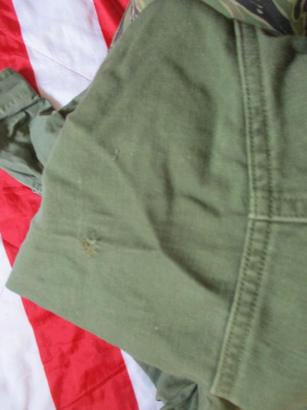 ORIGINAL US ARMY  Vietnam War OG 107 UTILITY COTTON SATEEN SHIRT 15 1/2 X 35 m