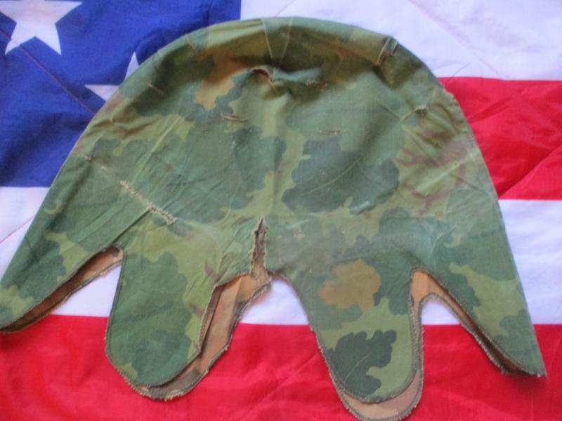 GENUINE early contract US ARMY USMC issue Vietnam war m1 helmet cover Mitchell leaf camo