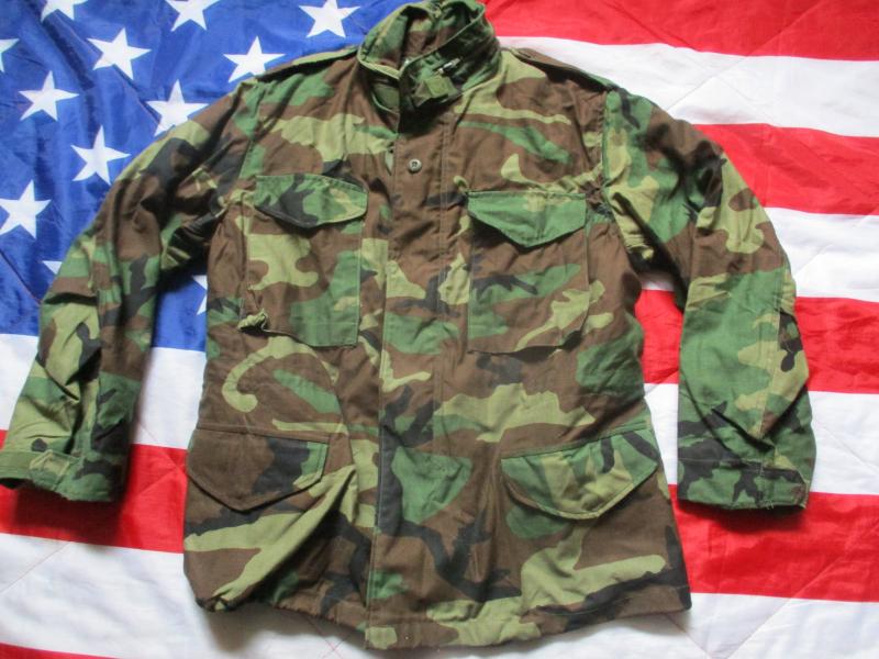 real US ARMY USA Issue WOODLAND CAMO CAMOUFLAGE M65 COAT COMBAT JACKET M - L