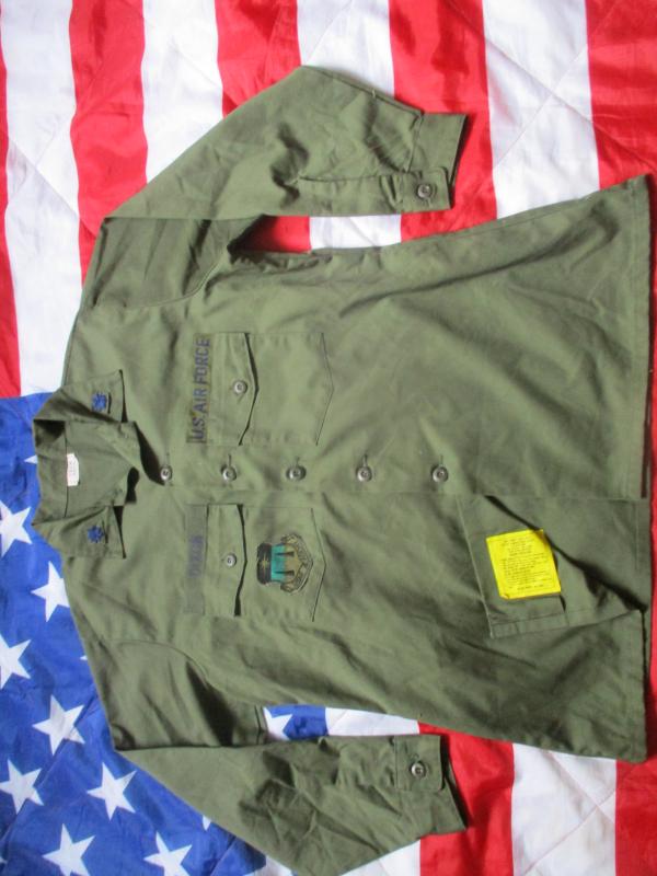 ORIGINAL vintage 1982 US AIR FORCE usaf ISSUE OG green UTILITY SHIRT xxl