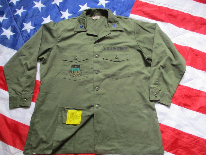 ORIGINAL vintage fashion 1982 US AIR FORCE usaf ISSUE OG green UTILITY SHIRT xxl