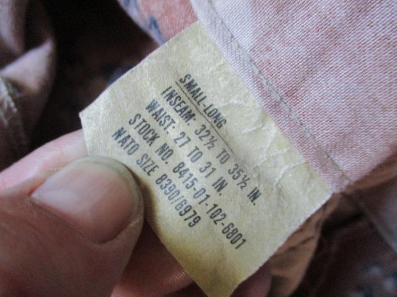 GENUINE 1983 issue US ARMY / usmc GULF WAR 1 DAY DESERT chocolate chip CAMO 2nd pattern BDU TROUSERS m65