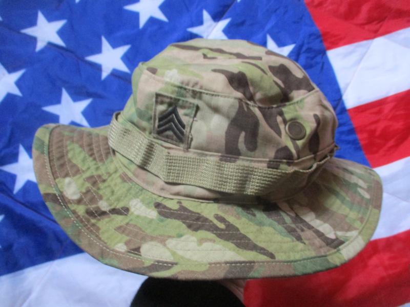 GENUINE USA US ARMY AMERICAN ISSUE CRYE multicam camo SGT NCO BOONIE HAT size 7 medium