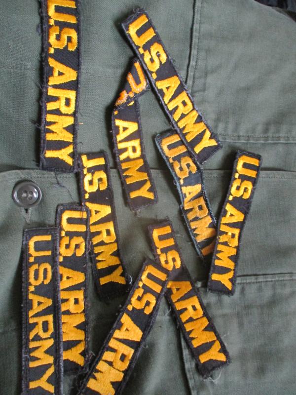 GENUINE M51 UNIFORM early VIETNAM WAR US ARMY gold & black BRANCH TAPE badge
