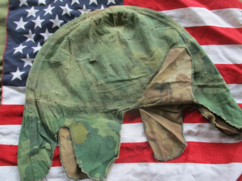 GENUINE early contract US ARMY USMC issue Vietnam war m1 helmet cover Mitchell leaf camo