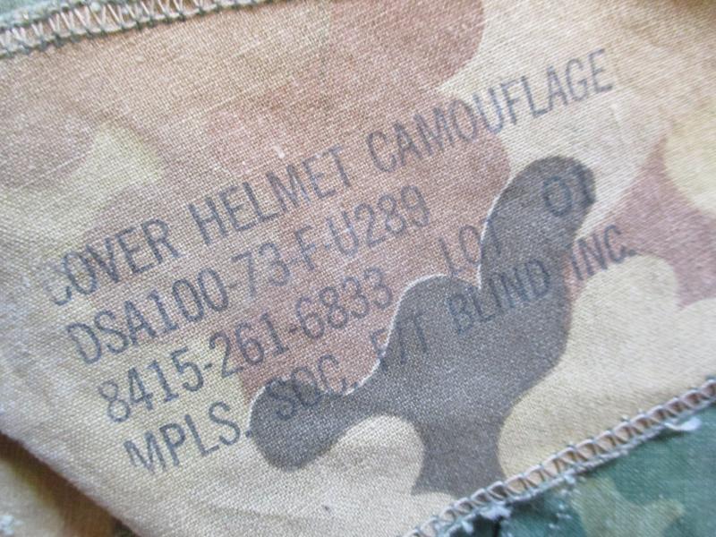 GENUINE 1973 US ARMY USMC issue Vietnam war m1 helmet cover Mitchell leaf camo