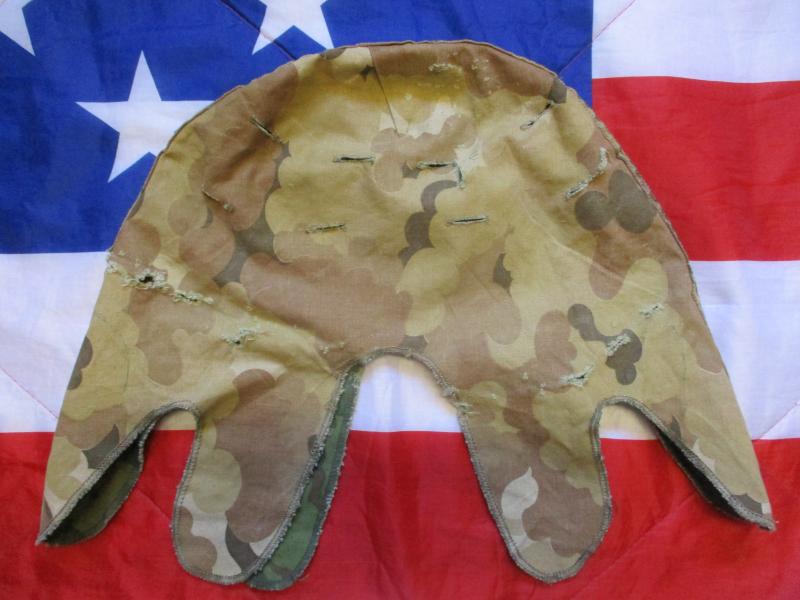 GENUINE 1973 US ARMY USMC issue Vietnam war m1 helmet cover Mitchell leaf camo