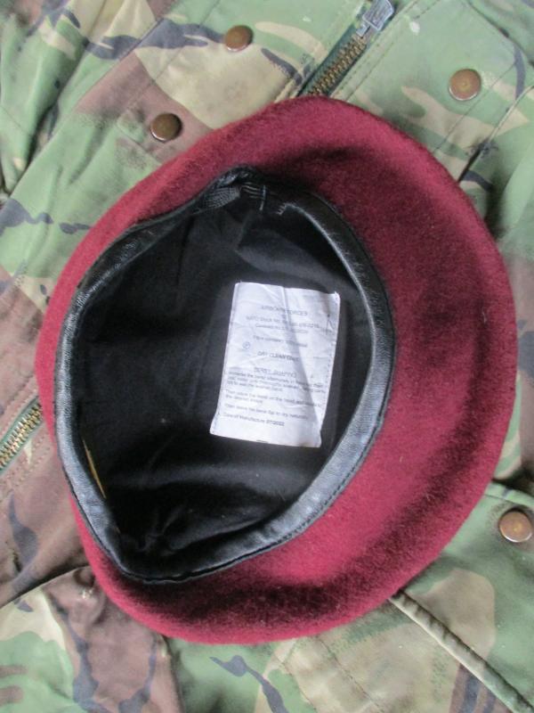 genuine PARACHUTE REGIMENT AIRBORNE MAROON BERET leather band SHAPED used SMALL