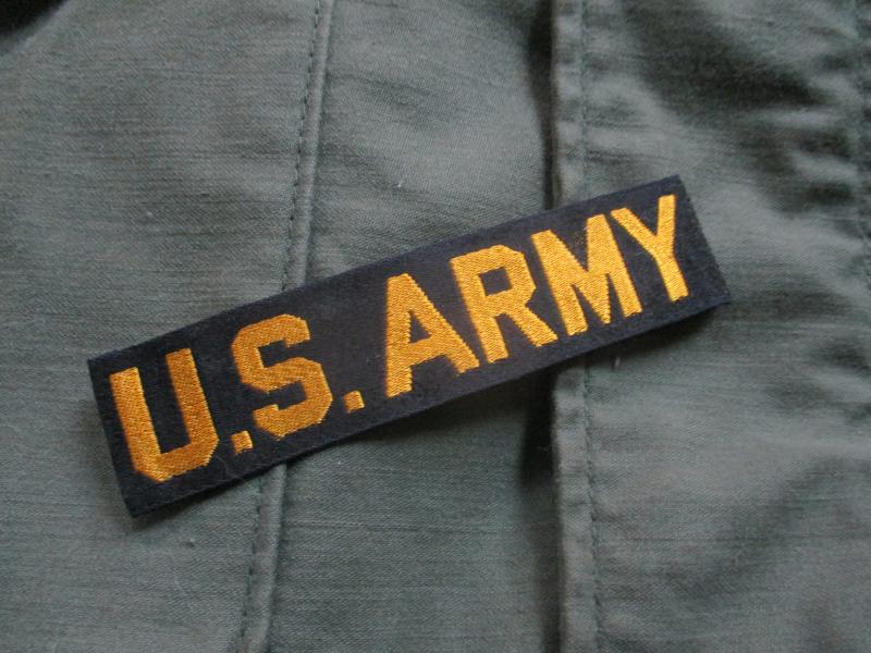 GENUINE M51 UNIFORM early VIETNAM WAR US ARMY gold & black BRANCH TAPE badge