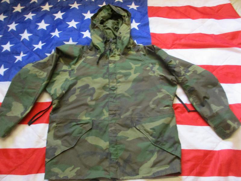 GENUINE Alpha Industries US Army ISSUE ECWCS ECW USA woodland camo waterproof goretex PARKA COAT Large Short