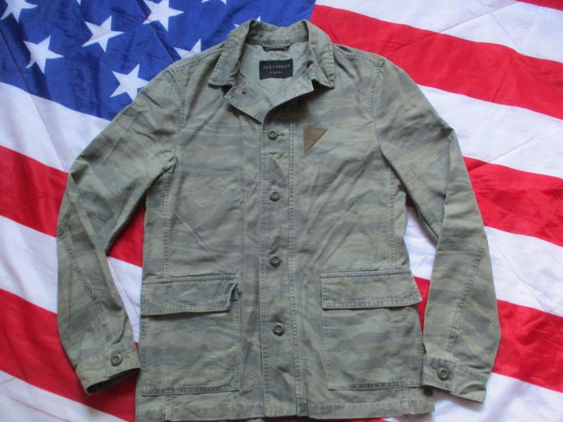ALL SAINTS USSF Vietnam war tiger stripe CAMO storm OVER SHIRT / CHORE JACKET