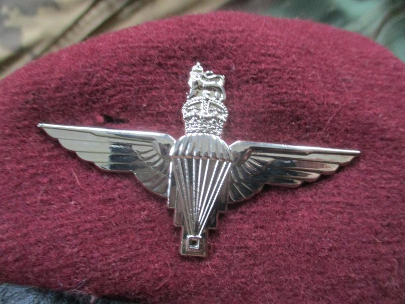 genuine PARACHUTE REGIMENT AIRBORNE MAROON BERET leather band SHAPED used 56cm M