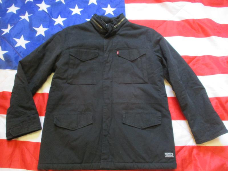 REAL LEVIS sherpa lined US ARMY black M65 field COAT combat jacket LARGE - XL