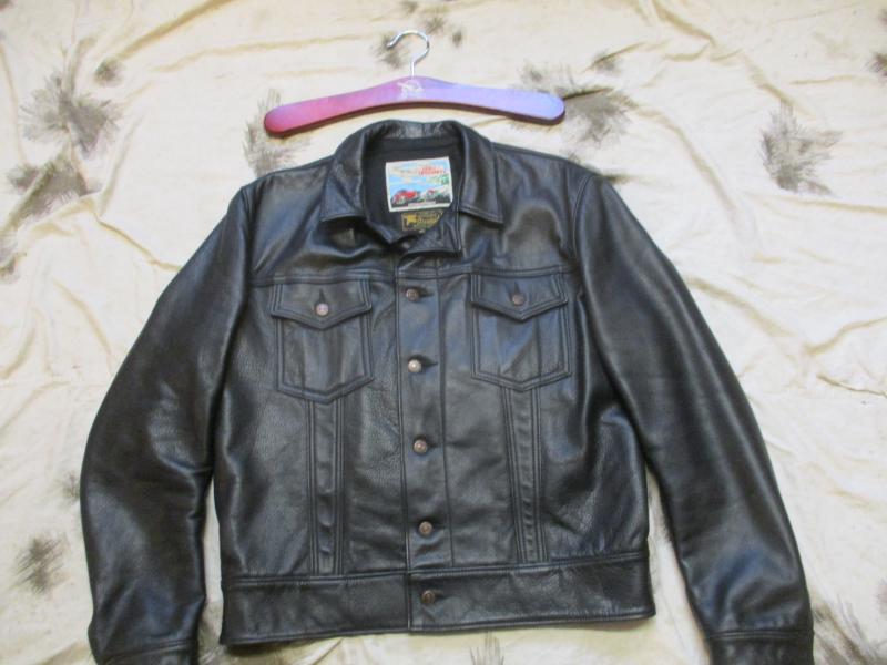 REAL AERO LEATHER CO STEERHIDE type 3 AMERICAN TRUCKER jeans JACKET BLACK 42 L - XL