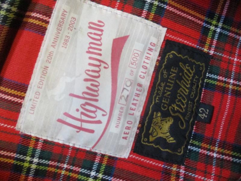 rare AERO LEATHER CO STEERHIDE highwayman 20th anniversary no 270 of 500 custom JACKET BLACK 42