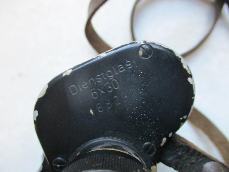 WW2 GERMAN ARMY / WAFFEN SS 6X30 cag ( SWAROVSKI ) DIENSTGLAS BINOCULARS TAN OVERPAINTED BLACK