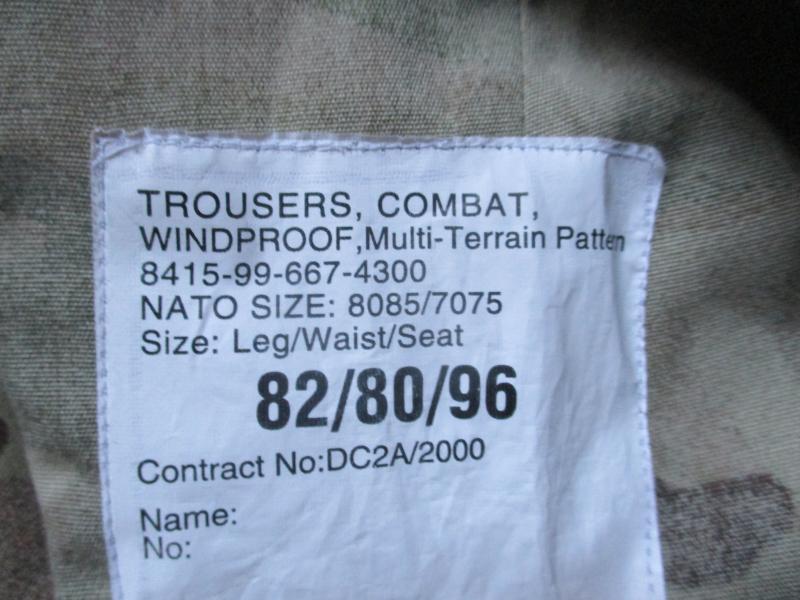 genuine ARCTIC ISSUE sas windproof MTP multicam CAMO TROUSERS PANTS 82/80/96 m