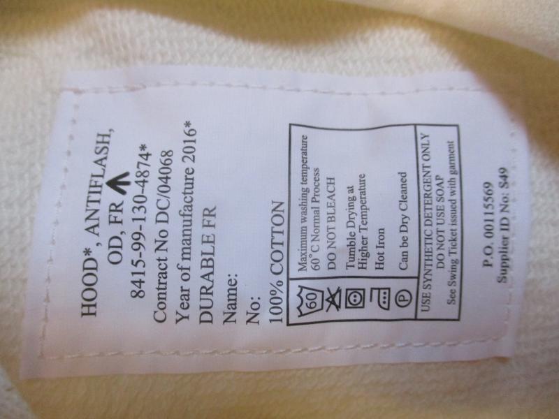 ROYAL NAVY ARMY ISSUE FLAME RESISTANT flash hood BALACLAVA arctic HELMET LINER