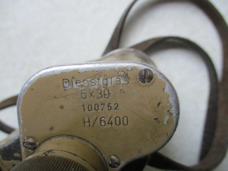 WW2 GERMAN ARMY / Waffen SS 6X30 cag DIENSTGLAS BINOCULARS dak / late war ordinance TAN