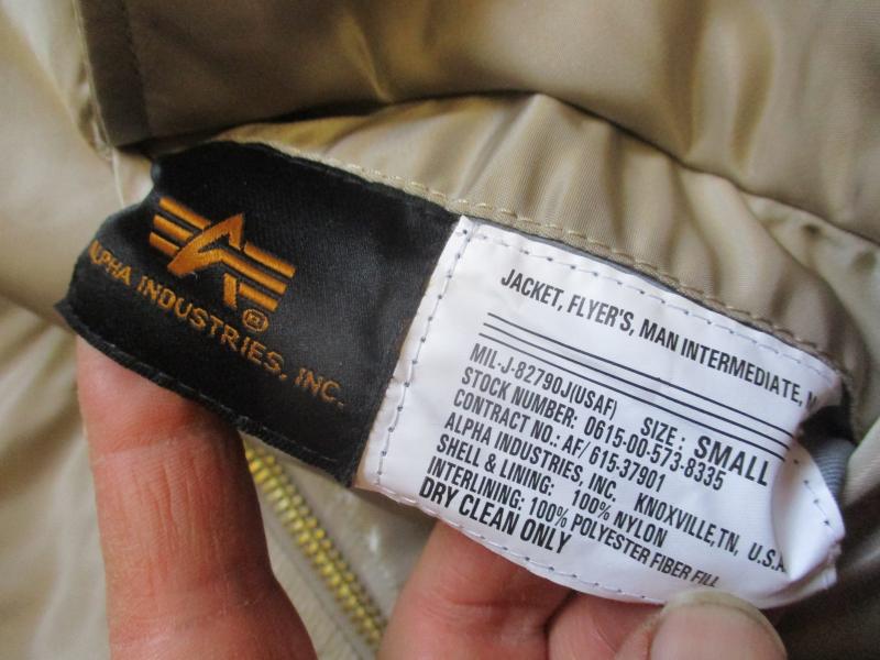 REAL ORIGINAL ALPHA INDUSTRIES USA MA1 bomber pilot JACKET COAT khaki tan SMALL new