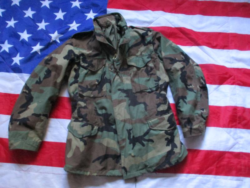 real 1985 US ARMY USA Issue WOODLAND CAMO CAMOUFLAGE M65 COAT COMBAT JACKET M-L