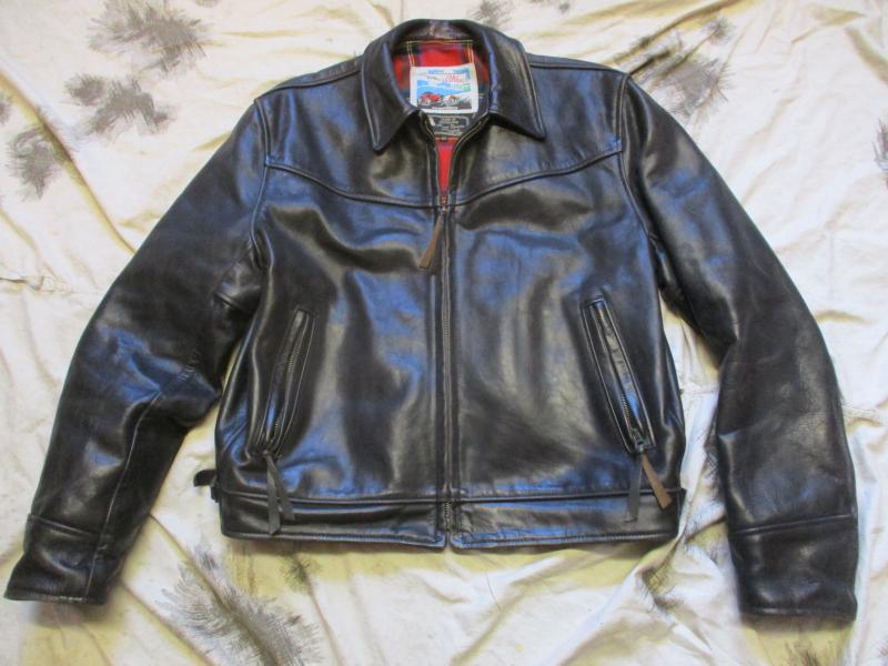 GENUINE VINTAGE AERO LEATHER CO HORSEHIDE highwayman JACKET BLACK 42 LARGE