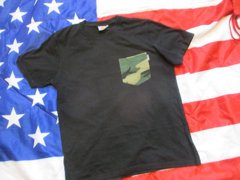 CARHARTT usa VIETNAM WAR erdl / m81 1981 woodland CAMO POCKET T SHIRT medium