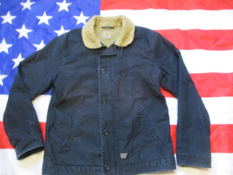 Vintage Carhartt US NAVY blue N1 N3 Sherpa DECK sheffield JACKET COAT medium