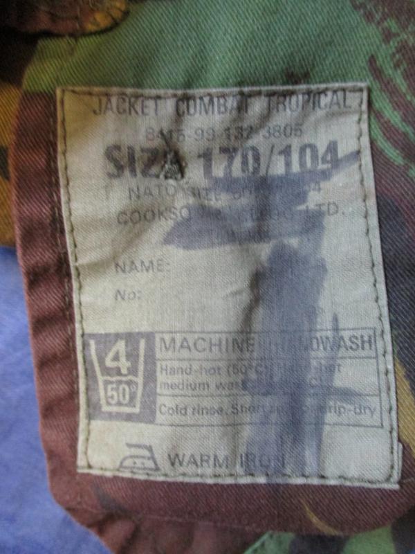 GENUINE ISSUE 70'S DPM CAMO 68 JUNGLE TROPICAL COMBAT SHIRT falklands WAR era 170/104 Large