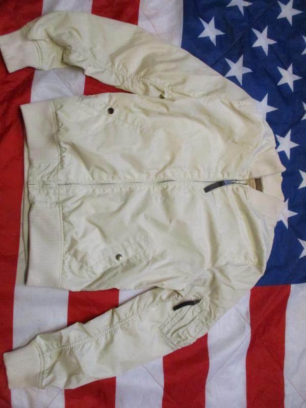 original ALPHA INDUSTRIES USA MA1 SUMMER Bomber pilot JACKET COAT white LARGE
