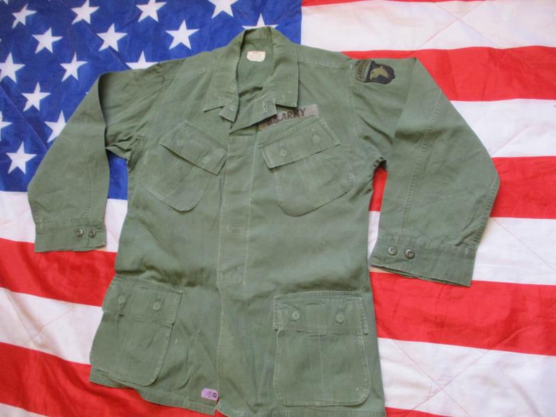 1969 VIETNAM WAR US ARMY SLANT POCKET OG107 Jungle combat JACKET real 101ST AIRBORNE DIVISION
