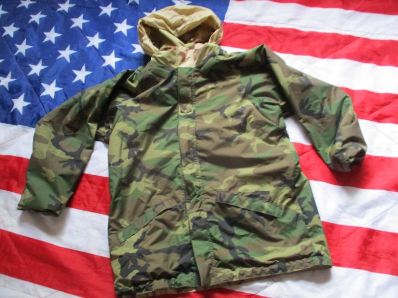 USSF REVERSIBLE ECWCS tri desert - m81 woodland camo waterproof goretex PARKA COAT Large / Long