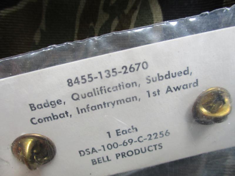 VIETNAM WAR ISSUE 1969 dated COMBAT INFANTRYMAN 1st AWARD BADGE CIB subdued NEW