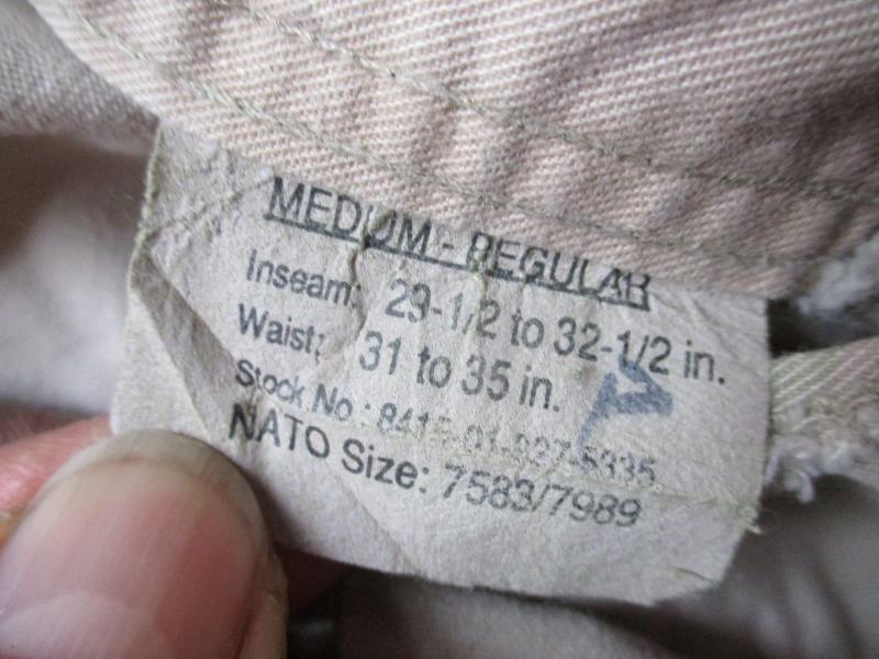 rare GENUINE 1990 issue US Aarmy / usmc GULF WAR 1 tri desert CAMO BDU TROUSERS m65 material M R