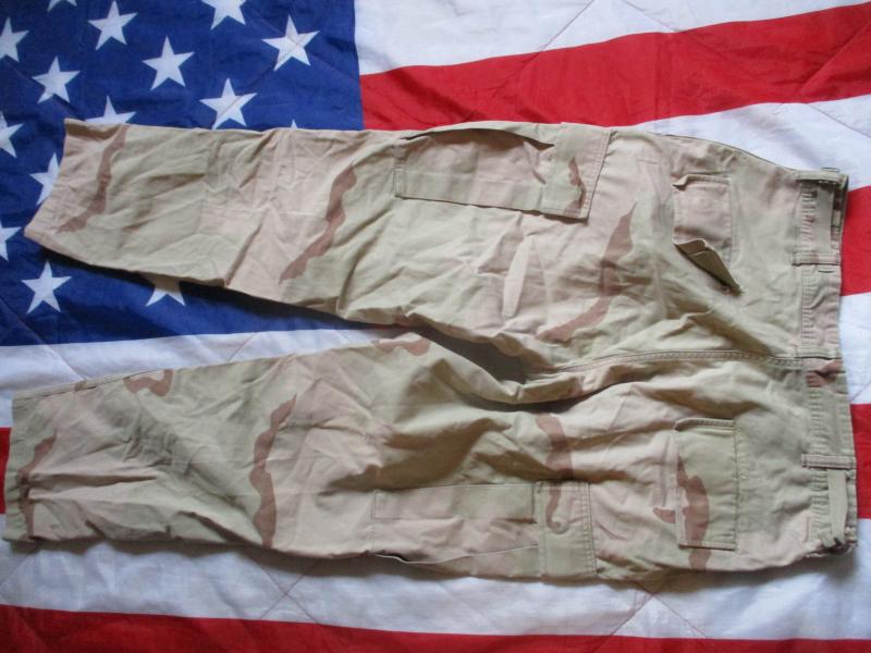 rare GENUINE 1990 issue US Aarmy / usmc GULF WAR 1 tri desert CAMO BDU TROUSERS m65 material M R