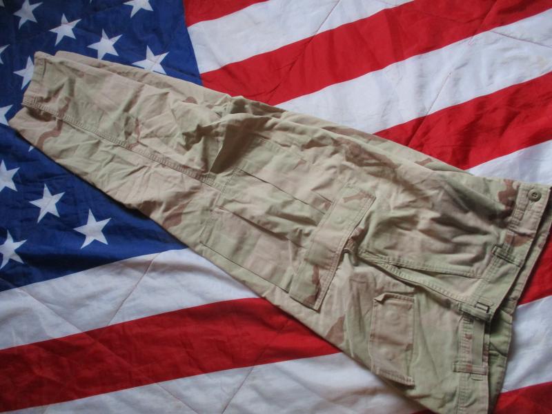 rare GENUINE 1990 issue US Aarmy / usmc GULF WAR 1 tri desert CAMO BDU TROUSERS m65 material M R
