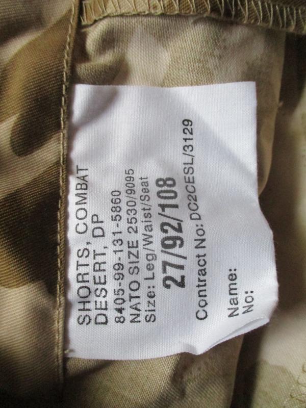 BRITISH ARMY issue DESERT DPM ddpm CS95 soldier 95 combat SHORTS PANTS 32 - 34