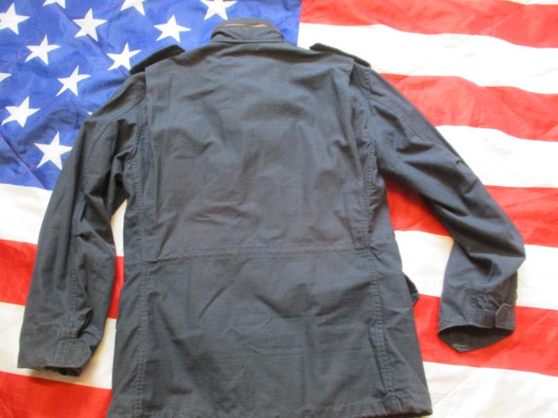 GENUINE alpha industries USA US ARMY M65 COAT COMBAT jacket DARK NAVY BLUE Small Regular- Medium