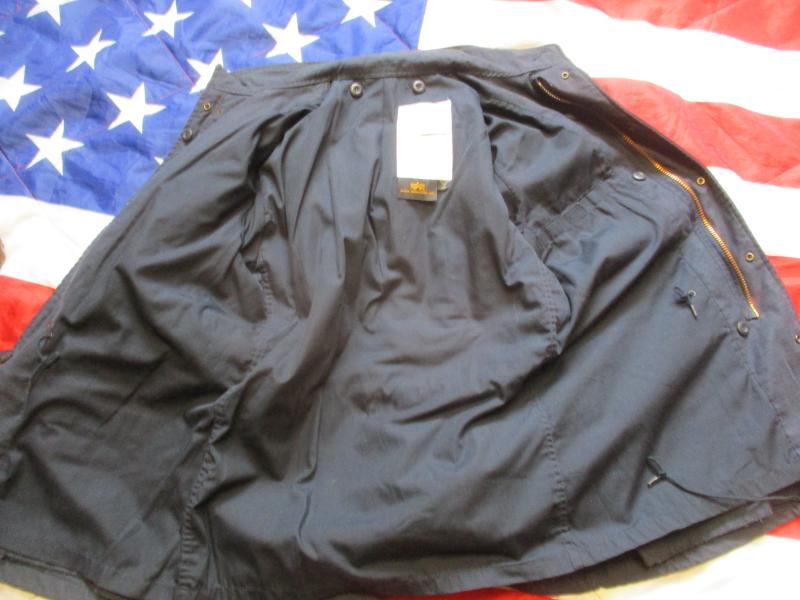 GENUINE alpha industries USA US ARMY M65 COAT COMBAT jacket DARK NAVY BLUE Small Regular- Medium