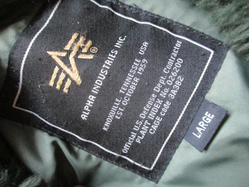 GENUINE ALPHA INDUSTRIES USAF USA N2B N-2B bomber pilot JACKET COAT GREEN LARGE