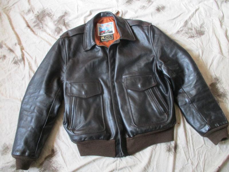 AERO LEATHER CO SCOTLAND  custom made HORSEHIDE USAF A2 JACKET BLACK 44 LARGE