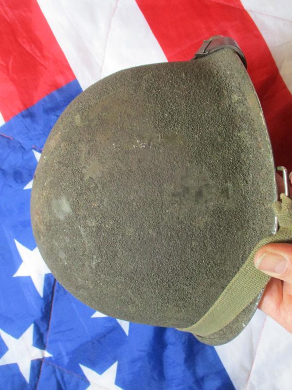 WW2 US ARMY front SEAM SWIVEL BALE m1 STEEL COMBAT helmet & WESTINGHOUSE LINER