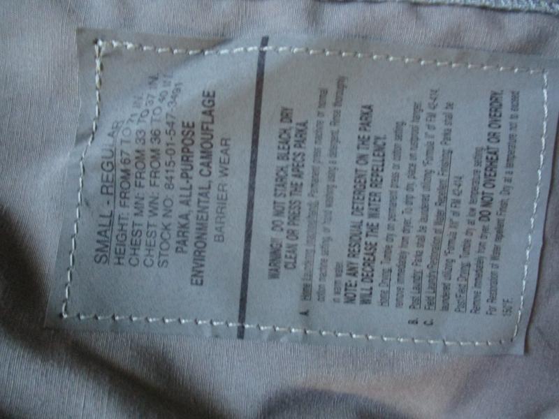 US AIR FORCE USAF USA APECS ABU TIGER STRIPE CAMO goretex PARKA COAT JACKET S -m