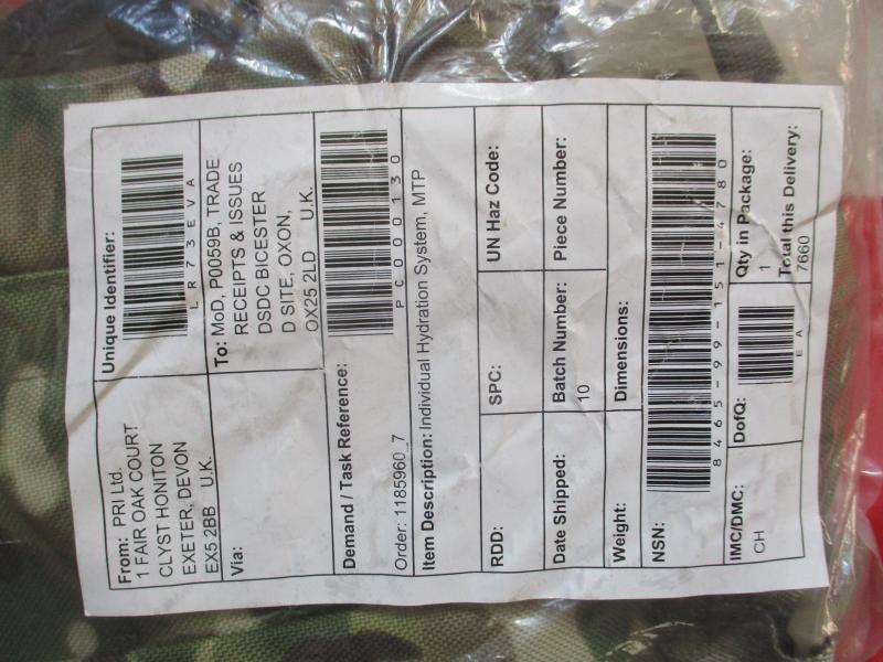 GENUINE BRITISH ARMY ISSUE 3L thermobak MTP multicam camo ihs CAMELBAK new