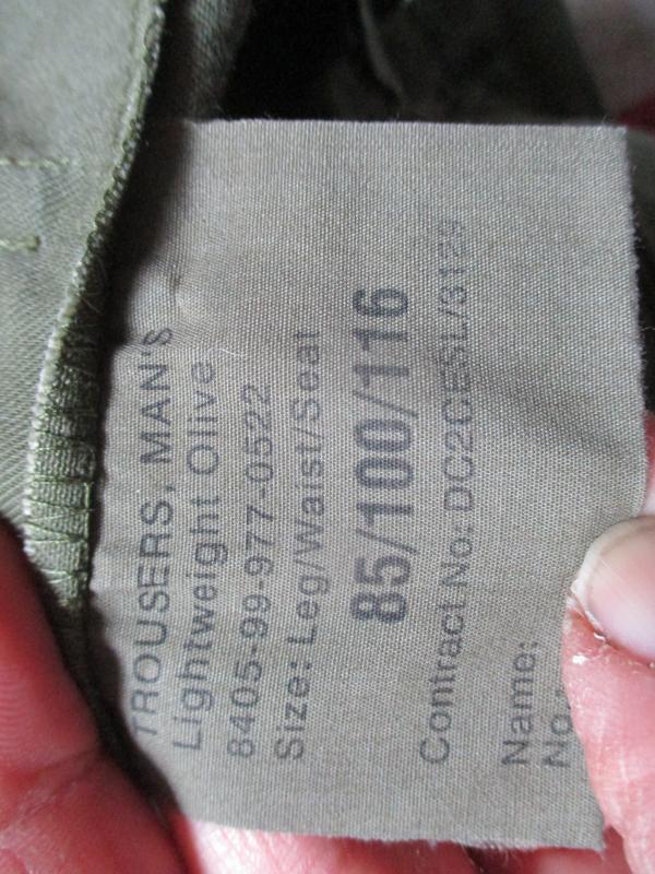 BRITISH ARMY ISSUE lightweight trousers lightweights OG GREEN85/100/116 large 36 - 38