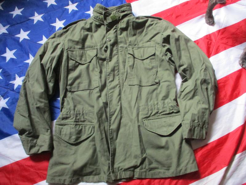 GENUINE 1987 US ARMY ISSUE usa M65 COAT COMBAT jacket VIETNAM WAR GREEN LARGE L