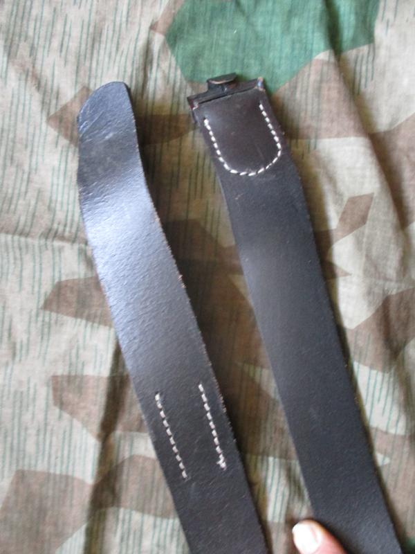 repo WW2 GERMAN ARMY WH HEER / Waffen SS BLACK LEATHER COMBAT BELT XL XXL