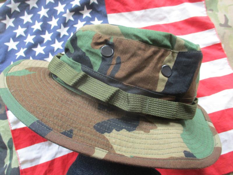 GENUINE USA US AMERICAN USMC ISSUE 1988 m81 woodland camo BDU BOONIE JUNGLE HAT S - M