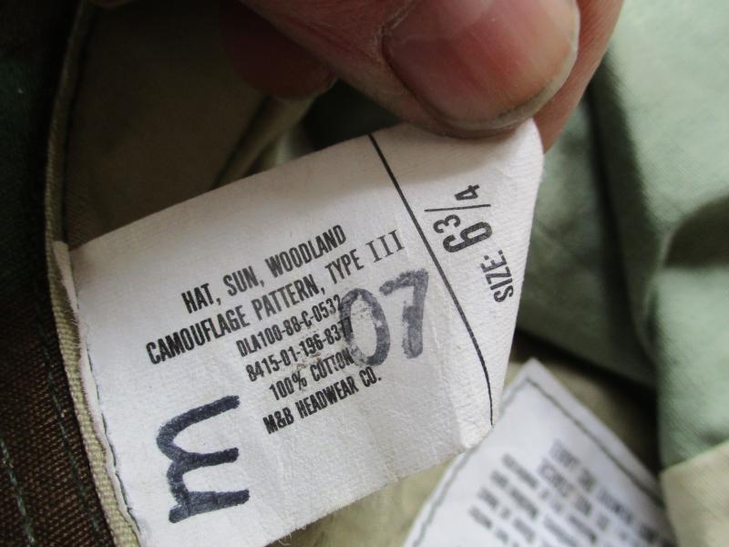 GENUINE USA US AMERICAN USMC ISSUE 1988 m81 woodland camo BDU BOONIE JUNGLE HAT S - M
