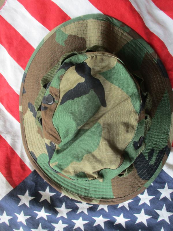 GENUINE USA US AMERICAN USMC ISSUE 1988 m81 woodland camo BDU BOONIE JUNGLE HAT S - M
